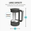 image:imageMartha Stewart Electric Kettle with Removable Stainless Steel Tea Infuser Glass Carafe17L 7 Cups Hot Water Boiler 4 Presets Keep Warm amp Auto ShutOff Cordless 360 Swivel Base Linen CreamCaviar Gray